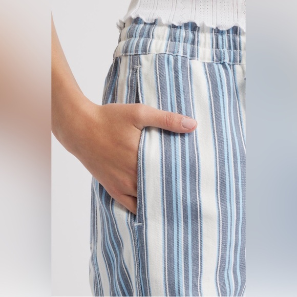 Damson Madder Women's Blue Felix Stripe Organic Cotton Drawstring Jeans - Picture 5 of 11